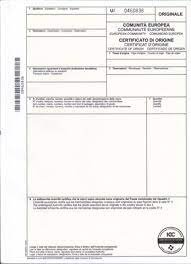 Certificato d'origine