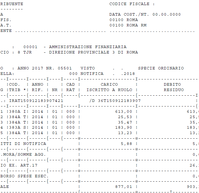 Richiesta Estratti a Ruolo